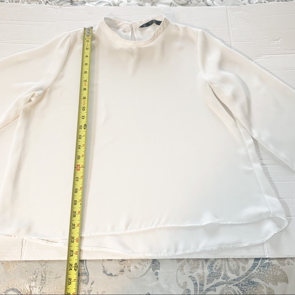 Zara Basic collection women’s blouse, white color, size large, - Picture 9 of 11